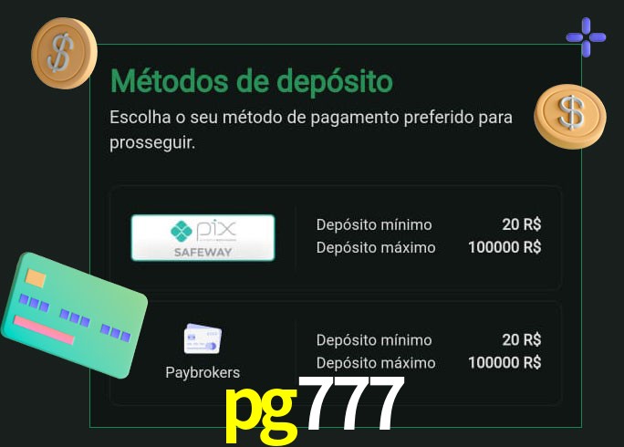 O cassino pg777 oferece uma grande variedade de métodos de pagamento